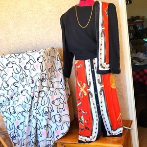 Vintage 80's 90's Chains & Tassels Midi Dress